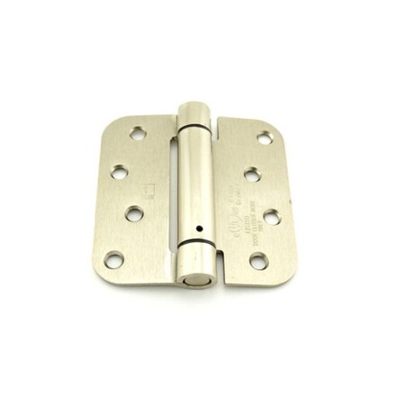 Patioplus 4 x 4 x 0.62 in. Radius Corner Steel Full Mortise Residential Spring Hinge, Satin Nickel PA2667439